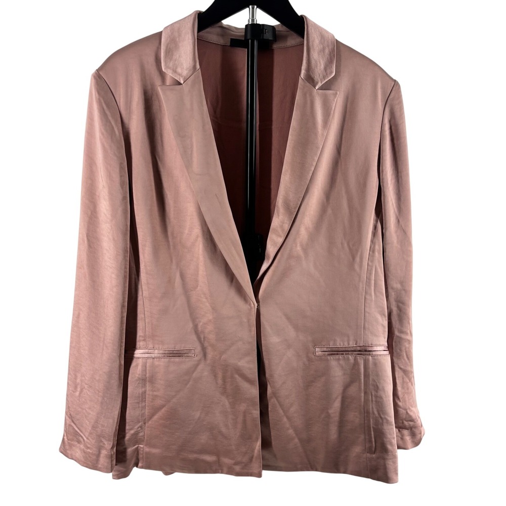 INC International Concepts Womens Satin Blazer Dusty Rose Pink Size L